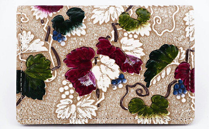 【ふるさと納税】パスケース 野葡萄 文庫屋大関 名刺入れ カードホルダー 名刺ケース 名刺ホルダー カード入れ 定期入れ 定期ケース 雑貨 生活雑貨 小物 革小物 革製品 本革 日用品 民芸品 工芸品 東京 東京都 墨田区　お届け：発送可能時期より順次配送 サムネイル2