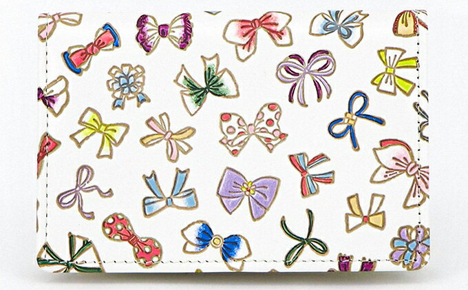 【ふるさと納税】名刺入れ パスカードホルダー プチリボン 文庫屋大関 カードケース パスケース カード 名刺 収納 ケース 名刺ケース 本革 牛革 革 皮革 スリム コンパクト 工芸品 工芸 雑貨 おしゃれ レディース 日本製 東京　お届け：発送可能時期より順次配送 サムネイル2