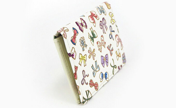 【ふるさと納税】名刺入れ パスカードホルダー プチリボン 文庫屋大関 カードケース パスケース カード 名刺 収納 ケース 名刺ケース 本革 牛革 革 皮革 スリム コンパクト 工芸品 工芸 雑貨 おしゃれ レディース 日本製 東京　お届け：発送可能時期より順次配送 サムネイル3