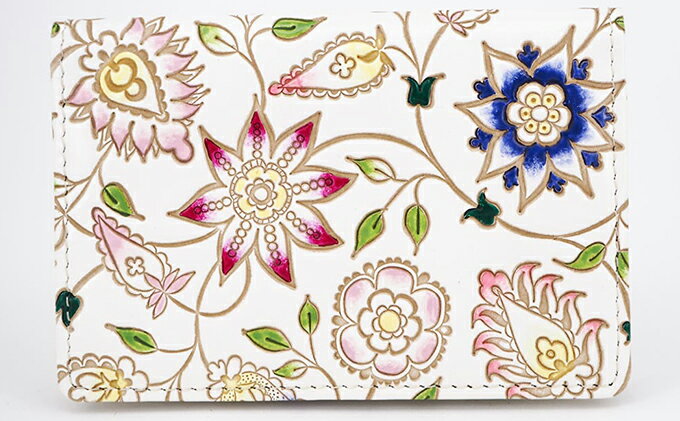 【ふるさと納税】パスケース 花更紗 文庫屋大関 名刺入れ カードホルダー 名刺ケース 名刺ホルダー カード入れ 定期入れ 定期ケース 雑貨 生活雑貨 小物 革小物 革製品 本革 日用品 民芸品 工芸品 東京 東京都 墨田区　お届け：発送可能時期より順次配送 サムネイル2