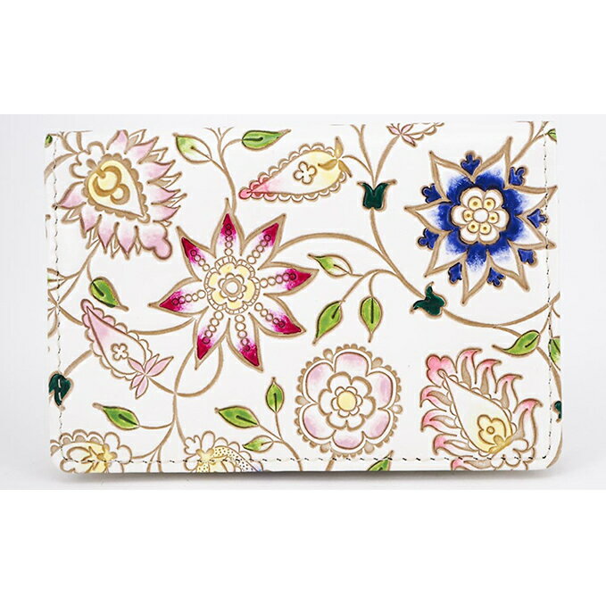 パスケース 花更紗 文庫屋大関 名刺入れ カードホルダー 名刺ケース 名刺ホルダー カード入れ 定期入れ 定期ケース 雑貨 生活雑貨 小物 革小物 革製品 本革 日用品 民芸品 工芸品 東京 東京都 墨田区　お届け：発送可能時期より順次配送