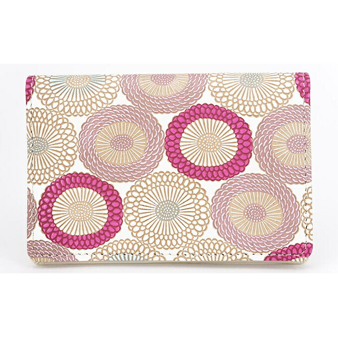 パスケース 笠菊 桃花 文庫屋大関 名刺入れ カードホルダー 名刺ケース 名刺ホルダー カード入れ 定期入れ 定期ケース 雑貨 生活雑貨 小物 革小物 革製品 本革 日用品 民芸品 工芸品 東京 東京都 墨田区　お届け：発送可能時期より順次配送