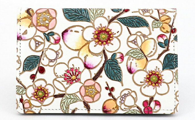 【ふるさと納税】パスケース 梅花 メイホア 文庫屋大関 名刺入れ カードホルダー 名刺ケース 名刺ホルダー カード入れ 定期入れ 定期ケース 雑貨 生活雑貨 小物 革小物 革製品 本革 日用品 民芸品 工芸品 東京 東京都 墨田区　お届け：発送可能時期より順次配送 サムネイル2