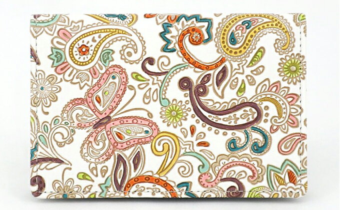 【ふるさと納税】パスケース ペイズリー 文庫屋大関 名刺入れ カードホルダー 名刺ケース 名刺ホルダー カード入れ 定期入れ 定期ケース 雑貨 生活雑貨 小物 革小物 革製品 本革 日用品 民芸品 工芸品 東京 東京都 墨田区　お届け：発送可能時期より順次配送 サムネイル2