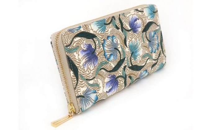 【ふるさと納税】財布 大容量 ぐるっとファスナーの長財布 ノースガーデン ターコイズ 文庫屋大関 お財布 サイフ 長財布 ウォレット レディース ファスナー 民芸品 革 革小物 文庫革 本革 財布革 日本製 東京 東京都 墨田区　お届け：発送可能時期より順次配送 サムネイル3