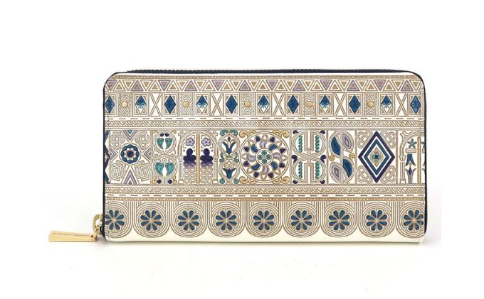 【ふるさと納税】【文庫屋大関】 大容量　ぐるっとファスナーの長財布　アポロン＜ブルー＞【皮革工芸品】 ファッション小物 民芸品 　お届け：発送可能時期より順次配送 サムネイル2