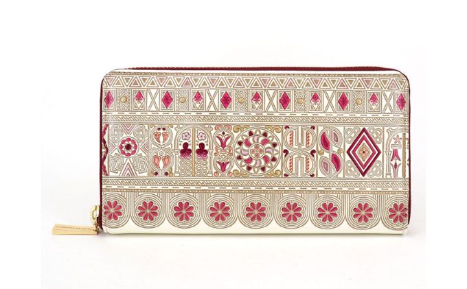 【ふるさと納税】【文庫屋大関】 大容量　ぐるっとファスナーの長財布　アポロン＜ピンク＞【皮革工芸品】 ファッション小物 民芸品 　お届け：発送可能時期より順次配送 サムネイル2