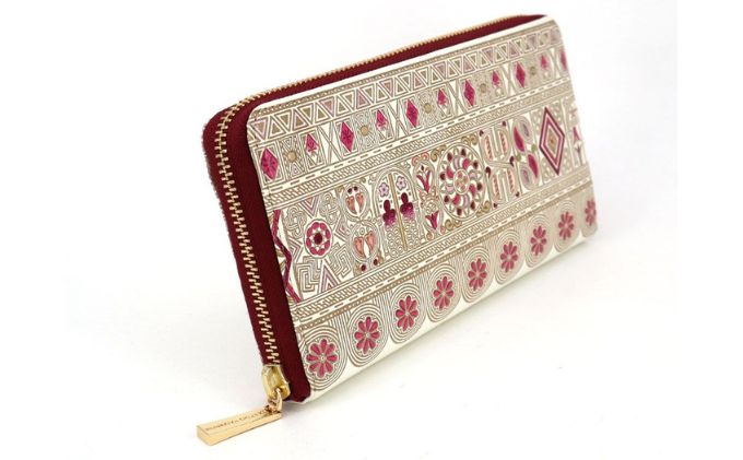 【ふるさと納税】【文庫屋大関】 大容量　ぐるっとファスナーの長財布　アポロン＜ピンク＞【皮革工芸品】 ファッション小物 民芸品 　お届け：発送可能時期より順次配送 サムネイル3