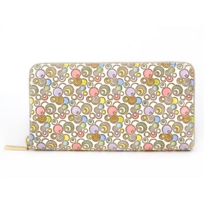 【文庫屋大関】 大容量　ぐるっとファスナーの長財布　ポッピンソーダ【皮革工芸品】 ファッション小物 民芸品 　お届け：発送可能時期より順次配送