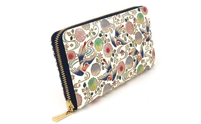 【ふるさと納税】【文庫屋大関】 大容量　ぐるっとファスナーの長財布　花鳥【皮革工芸品】 ファッション小物 民芸品 　お届け：発送可能時期より順次配送 サムネイル3