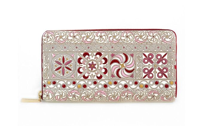 【ふるさと納税】【文庫屋大関】 大容量　ぐるっとファスナーの長財布　錦紗＜ピンク＞【皮革工芸品】 ファッション小物 民芸品 　お届け：発送可能時期より順次配送 サムネイル2