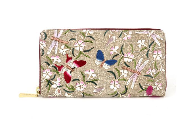 【ふるさと納税】【文庫屋大関】 大容量　ぐるっとファスナーの長財布　撫子【皮革工芸品】 ファッション小物 民芸品 　お届け：発送可能時期より順次配送 サムネイル2