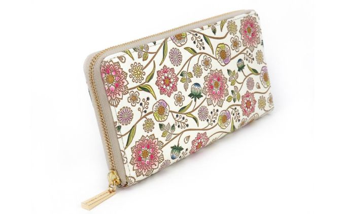 【ふるさと納税】【文庫屋大関】 大容量　ぐるっとファスナーの長財布　ダリア＜ベリーピンク＞【皮革工芸品】 ファッション小物 民芸品 　お届け：発送可能時期より順次配送 サムネイル3