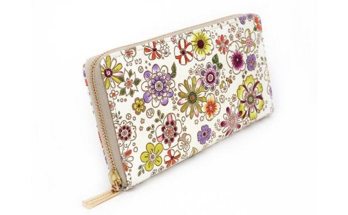 【ふるさと納税】【文庫屋大関】 大容量　ぐるっとファスナーの長財布　みつばち【皮革工芸品】 ファッション小物 民芸品 　お届け：発送可能時期より順次配送 サムネイル3