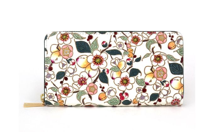 【ふるさと納税】【文庫屋大関】 大容量　ぐるっとファスナーの長財布　梅花（メイホア）【皮革工芸品】 ファッション小物 民芸品 　お届け：発送可能時期より順次配送 サムネイル2