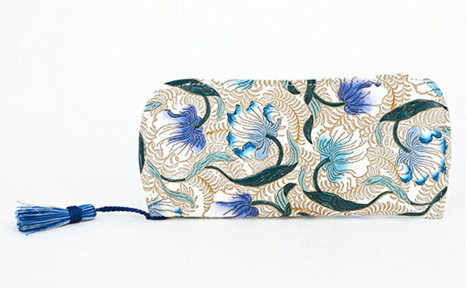 【ふるさと納税】【文庫屋大関】メガネケース　ノースガーデン＜ターコイズ＞【皮革工芸品】 ファッション小物 民芸品 　お届け：発送可能時期より順次配送 サムネイル2