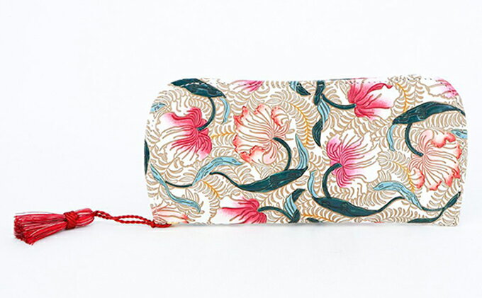 【ふるさと納税】【文庫屋大関】メガネケース　ノースガーデン＜コーラル＞【皮革工芸品】 ファッション小物 民芸品 　お届け：発送可能時期より順次配送 サムネイル2