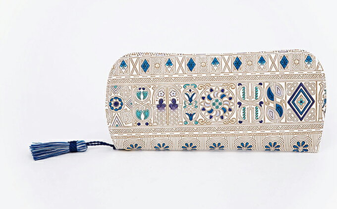 【ふるさと納税】【文庫屋大関】メガネケース　アポロン＜ブルー＞【皮革工芸品】 ファッション小物 民芸品 　お届け：発送可能時期より順次配送 サムネイル2