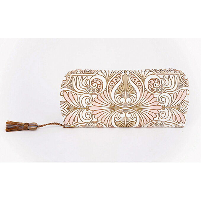 【文庫屋大関】メガネケース　ロカイユ＜ベビーピンク＞【皮革工芸品】 ファッション小物 民芸品 　お届け：発送可能時期より順次配送