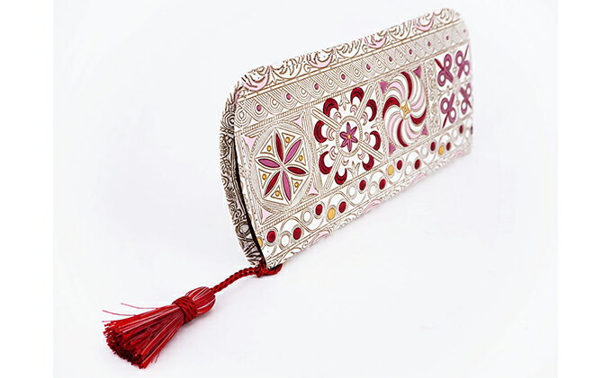 【ふるさと納税】【文庫屋大関】メガネケース　錦紗＜ピンク＞【皮革工芸品】 ファッション小物 民芸品 　お届け：発送可能時期より順次配送 サムネイル3