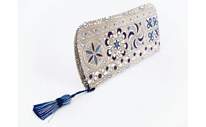 【ふるさと納税】【文庫屋大関】メガネケース　錦紗＜紫＞【皮革工芸品】 ファッション小物 民芸品 　お届け：発送可能時期より順次配送 サムネイル3