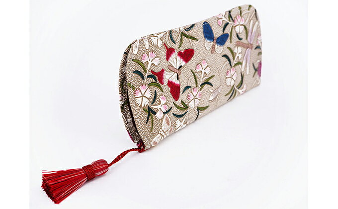 【ふるさと納税】【文庫屋大関】メガネケース　撫子【皮革工芸品】 ファッション小物 民芸品 　お届け：発送可能時期より順次配送 サムネイル3