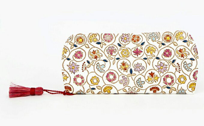 【ふるさと納税】【文庫屋大関】メガネケース　金唐小花【皮革工芸品】 ファッション小物 民芸品 　お届け：発送可能時期より順次配送 サムネイル2