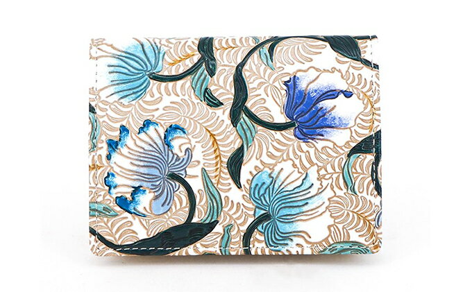 【ふるさと納税】【文庫屋大関】箱まち小銭入れ　ノースガーデン＜ターコイズ＞【皮革工芸品】 ファッション小物 財布 民芸品 　お届け：発送可能時期より順次配送 サムネイル2