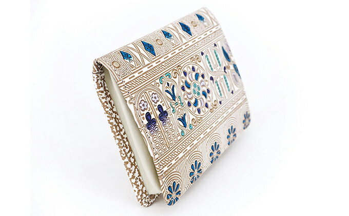 【ふるさと納税】【文庫屋大関】箱まち小銭入れ　アポロン＜ブルー＞【皮革工芸品】 ファッション小物 財布 民芸品 　お届け：発送可能時期より順次配送 サムネイル3