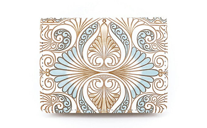 【ふるさと納税】【文庫屋大関】箱まち小銭入れ　ロカイユ＜ブルーグレー＞【皮革工芸品】 ファッション小物 財布 民芸品 　お届け：発送可能時期より順次配送 サムネイル2