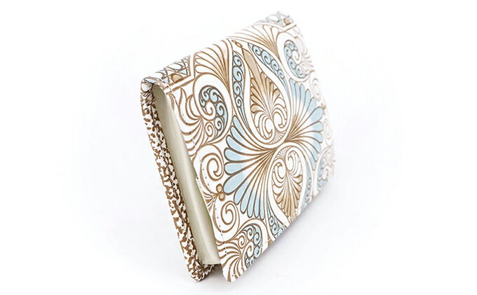 【ふるさと納税】【文庫屋大関】箱まち小銭入れ　ロカイユ＜ブルーグレー＞【皮革工芸品】 ファッション小物 財布 民芸品 　お届け：発送可能時期より順次配送 サムネイル3