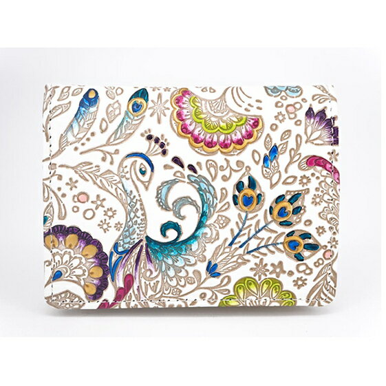 【文庫屋大関】箱まち小銭入れ　孔雀【皮革工芸品】 ファッション小物 財布 民芸品 　お届け：発送可能時期より順次配送
