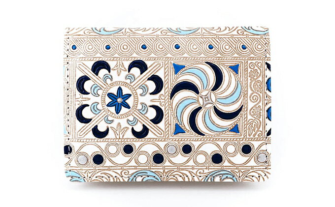 【ふるさと納税】【文庫屋大関】箱まち小銭入れ　錦紗＜青＞【皮革工芸品】 ファッション小物 財布 民芸品 　お届け：発送可能時期より順次配送 サムネイル2