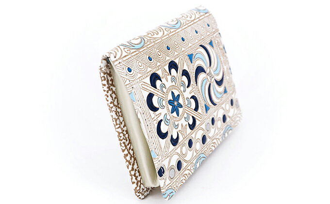 【ふるさと納税】【文庫屋大関】箱まち小銭入れ　錦紗＜青＞【皮革工芸品】 ファッション小物 財布 民芸品 　お届け：発送可能時期より順次配送 サムネイル3