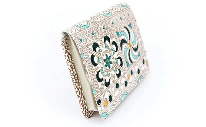 【ふるさと納税】箱まち 小銭入れ 錦紗 緑 文庫屋大関 コインケース ボックスコインケース 財布 おさいふ ウォレット 革製品 革小物 ファッション小物 小物入れ 日用品 雑貨 東京 東京都 墨田区　お届け：発送可能時期より順次配送 サムネイル3