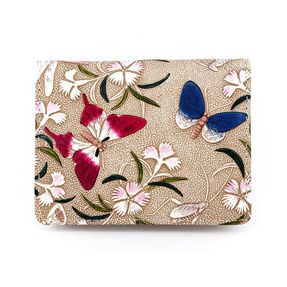 【文庫屋大関】箱まち小銭入れ　撫子【皮革工芸品】 ファッション小物 財布 民芸品 　お届け：発送可能時期より順次配送