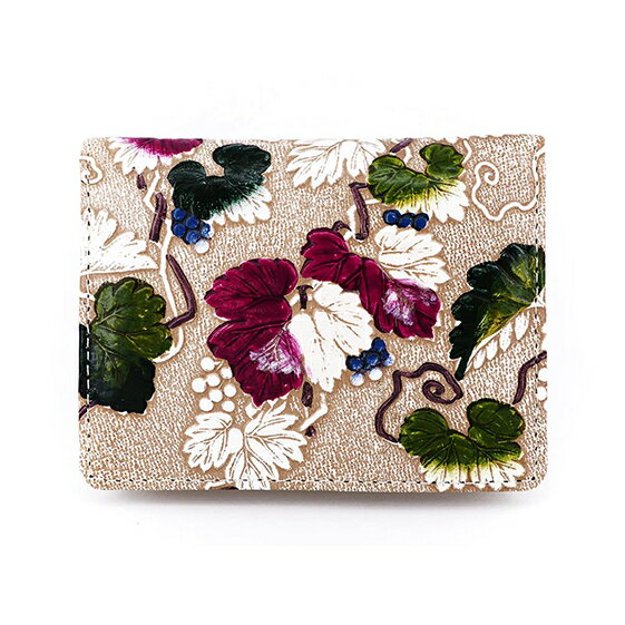 【文庫屋大関】箱まち小銭入れ　野葡萄【皮革工芸品】 ファッション小物 財布 民芸品 　お届け：発送可能時期より順次配送