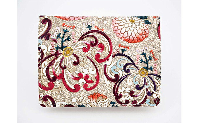 【ふるさと納税】箱まち 小銭入れ 乱菊 赤紫 文庫屋大関 コインケース ボックスコインケース 財布 おさいふ ウォレット 革製品 革小物 ファッション小物 小物入れ 日用品 雑貨 東京 東京都 墨田区　お届け：発送可能時期より順次配送 サムネイル2