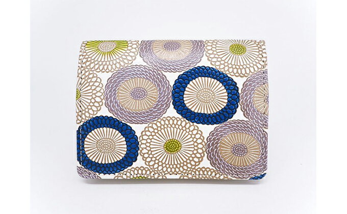 【ふるさと納税】【文庫屋大関】箱まち小銭入れ　笠菊＜水明＞【皮革工芸品】 ファッション小物 財布 民芸品 　お届け：発送可能時期より順次配送 サムネイル2