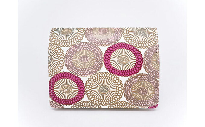 【ふるさと納税】【文庫屋大関】箱まち小銭入れ　笠菊＜桃花＞【皮革工芸品】 ファッション小物 財布 民芸品 　お届け：発送可能時期より順次配送 サムネイル2