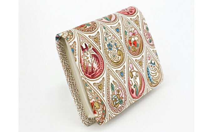 【ふるさと納税】【文庫屋大関】箱まち小銭入れ　花と猫＜ローズ＞【皮革工芸品】 ファッション小物 財布 民芸品 　お届け：発送可能時期より順次配送 サムネイル3