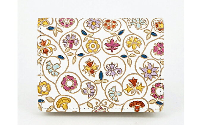 【ふるさと納税】【文庫屋大関】箱まち小銭入れ　金唐小花【皮革工芸品】 ファッション小物 財布 民芸品 　お届け：発送可能時期より順次配送 サムネイル2