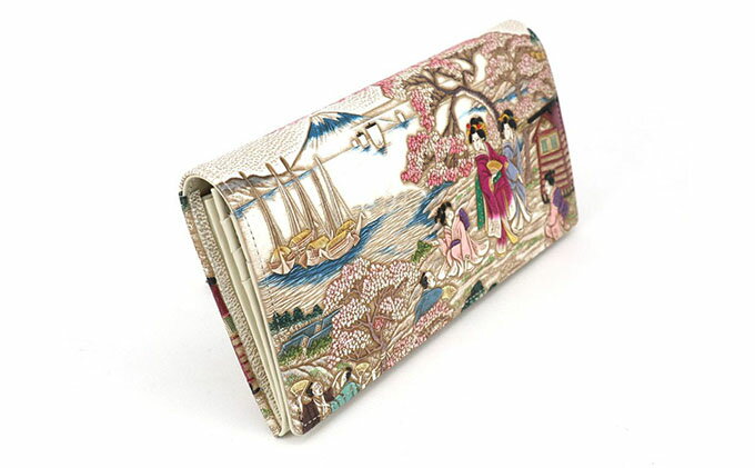 【ふるさと納税】【文庫屋大関】スッキリ大人の財布　束入れ　浮世絵　御殿山【皮革工芸品】 ファッション小物 手作業 手塗 　お届け：発送可能時期より順次配送 サムネイル3