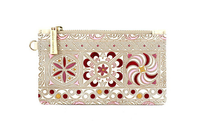 【ふるさと納税】【文庫屋大関】すっきりカードケース　錦紗＜ピンク＞【皮革工芸品】 ファッション小物 雑貨 フラグメントケース 小銭入れ付き 収納 スマート 日本製 　お届け：発送可能時期より順次配送 サムネイル2