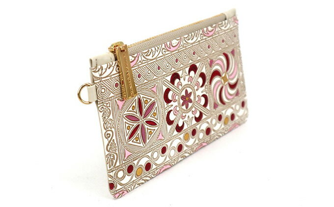 【ふるさと納税】【文庫屋大関】すっきりカードケース　錦紗＜ピンク＞【皮革工芸品】 ファッション小物 雑貨 フラグメントケース 小銭入れ付き 収納 スマート 日本製 　お届け：発送可能時期より順次配送 サムネイル3