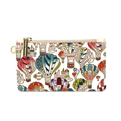 【文庫屋大関】すっきりカードケース　気球【皮革工芸品】 ファッション小物 雑貨 フラグメントケース 小銭入れ付き 収納 スマート 日本製 　お届け：発送可能時期より順次配送