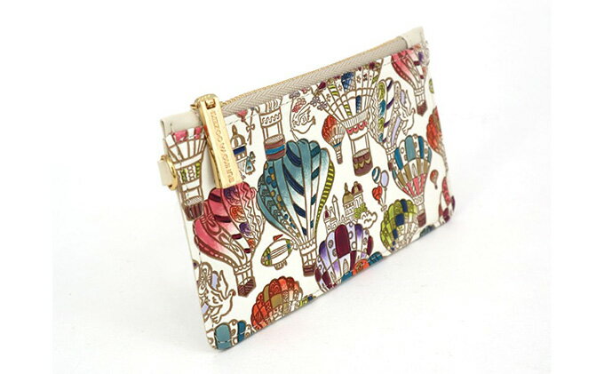 【ふるさと納税】【文庫屋大関】すっきりカードケース　気球【皮革工芸品】 ファッション小物 雑貨 フラグメントケース 小銭入れ付き 収納 スマート 日本製 　お届け：発送可能時期より順次配送 サムネイル3