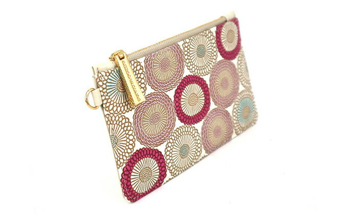 【ふるさと納税】【文庫屋大関】すっきりカードケース　笠菊＜桃花＞【皮革工芸品】 ファッション小物 雑貨 フラグメントケース 小銭入れ付き 収納 スマート 日本製 花柄 　お届け：発送可能時期より順次配送 サムネイル3