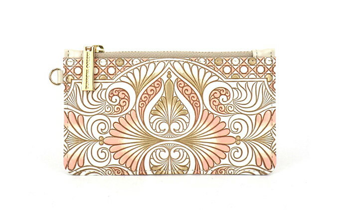 【ふるさと納税】【文庫屋大関】すっきりカードケース　ロカイユ＜ベビーピンク＞【皮革工芸品】 ファッション小物 雑貨 フラグメントケース 小銭入れ付き 収納 スマート 日本製 　お届け：発送可能時期より順次配送 サムネイル2