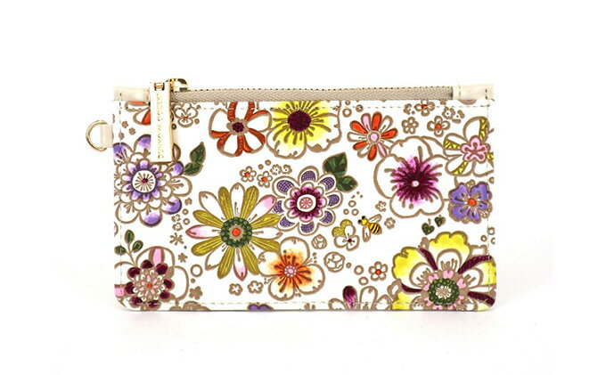 【ふるさと納税】【文庫屋大関】すっきりカードケース　みつばち【皮革工芸品】 ファッション小物 雑貨 フラグメントケース 小銭入れ付き 収納 スマート 日本製 ミツバチ 　お届け：発送可能時期より順次配送 サムネイル2